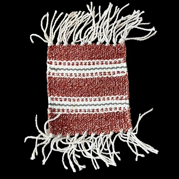 Tejidos Rio Bravo Southwest Woven Coasters Mug Rugs 4 Fringes Multicolor - Picture 3 of 10